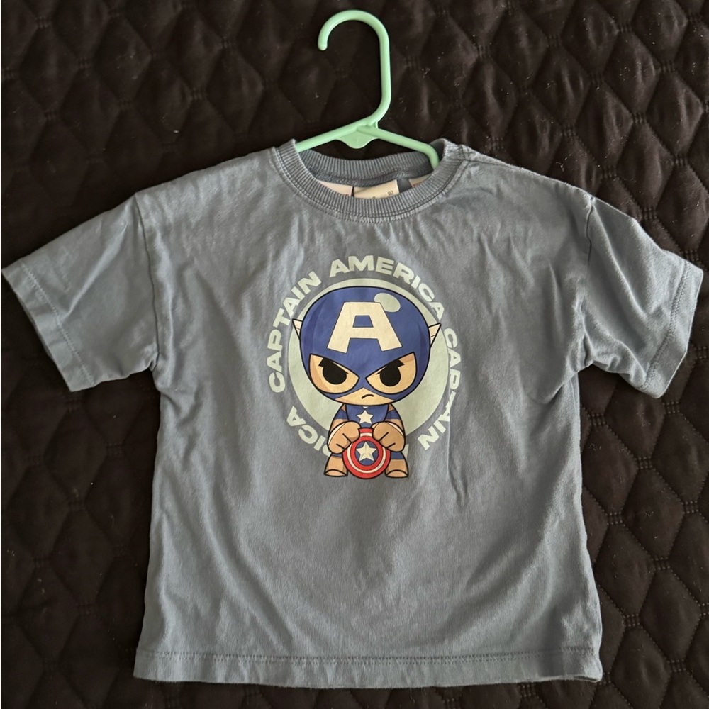 Zara Marvel Light Blue Captain America Graphic Tee 2T